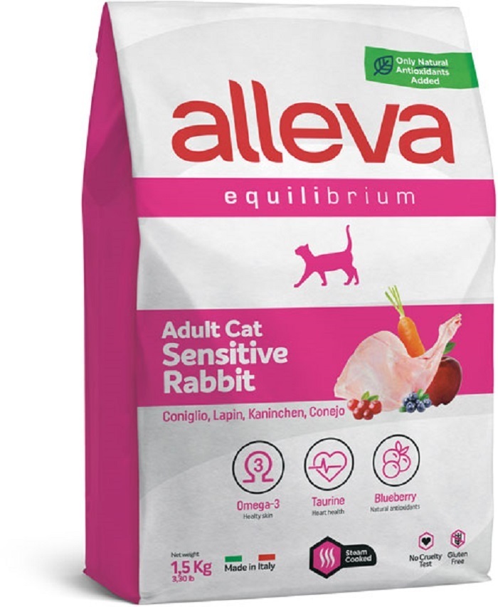 Сухой корм ALLEVA Equilibrium Cat Adult Sensitive Rabbit для взрослых кошек с кроликом 1,5 кг