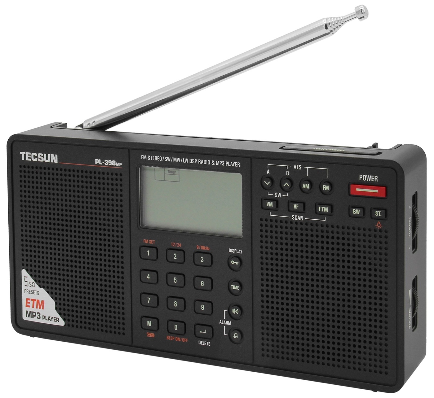 Портативный цифровой стерео радиоприемник с mp3 плеером Tecsun PL-398MP .