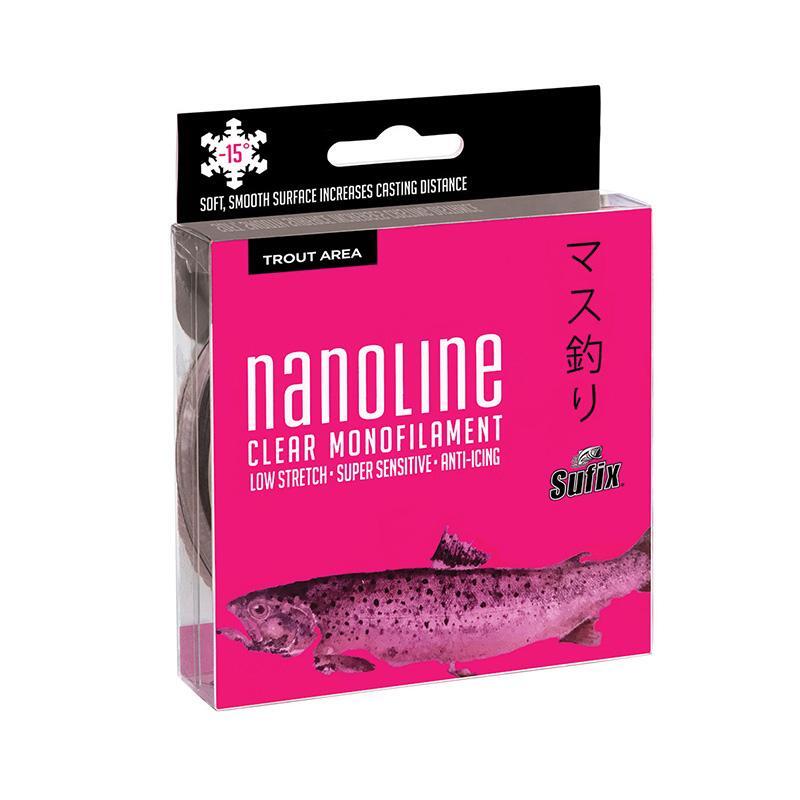 Монофильная леска для рыбалки SUFIX Nanoline Trout прозрачная 150 м 0 .