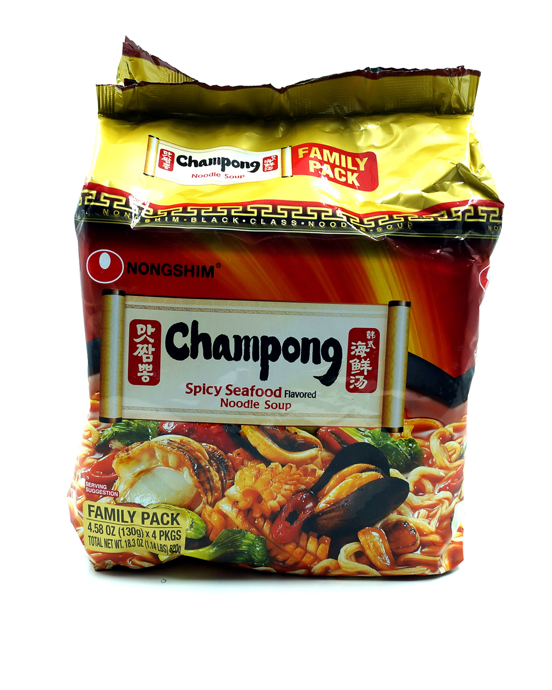 Корейская традиционная лапша быстрого приготовления, NONGSHIM, 4 шт по ...