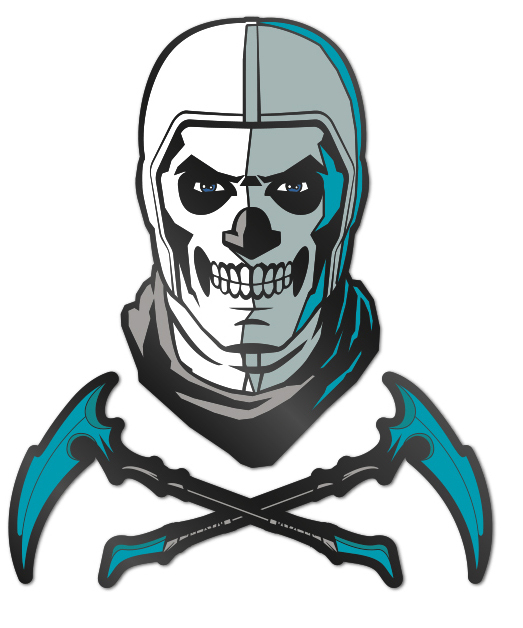 Два металлических значка премиального качества с обликом Skull Trooper. 