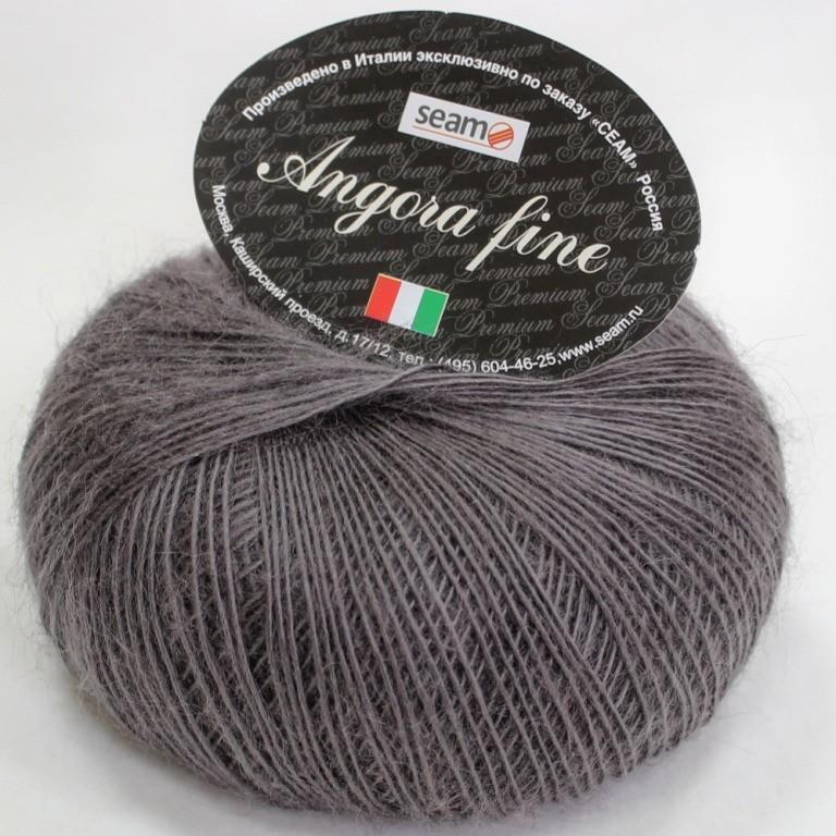 Пряжа Seam Angora fine (Ангора фине) 183905 темно-серый 50% мохер, 50% нейлон 50г 300м 5шт