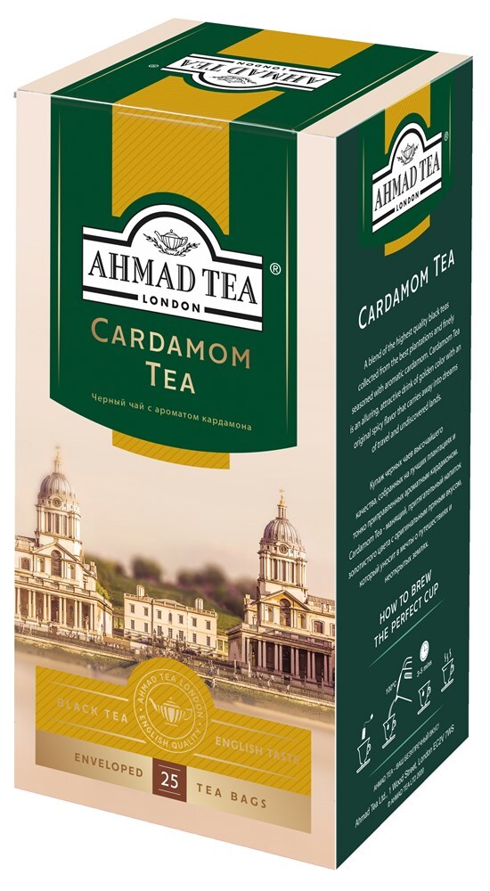Чай AHMAD (Ахмад) Черный с Кардамоном, 25 пак.*2 г, 8 упаковок — купить ...