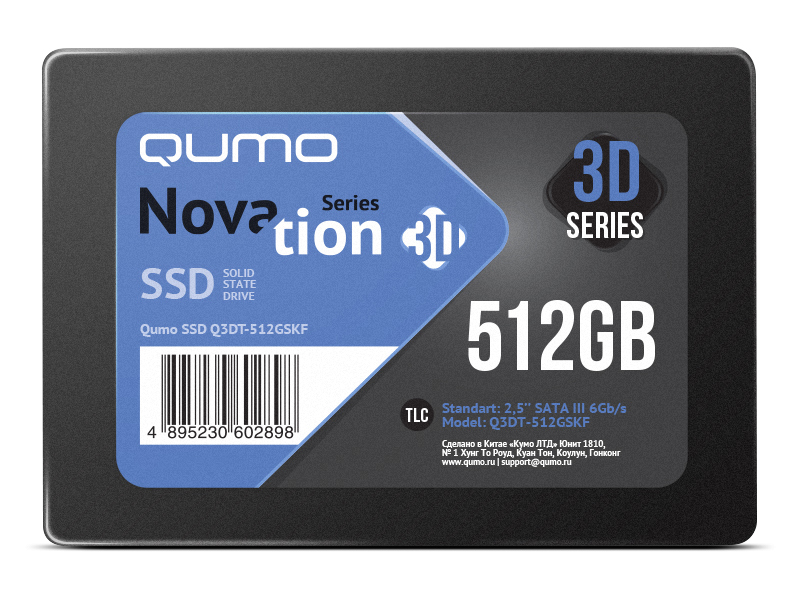 QUMO512ГБВнутреннийSSD-дискNovationTLC3D(Q3DT-512GSKF)