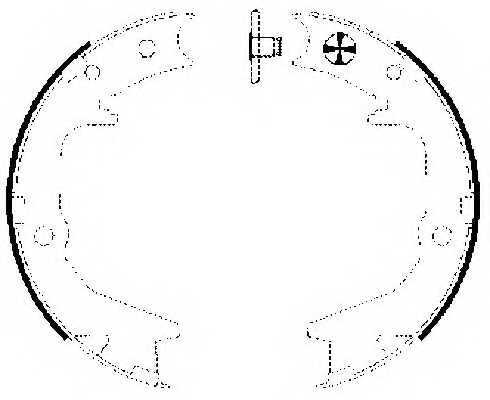 Тормозные колодки стояночного тормоза; задняя ось для MITSUBISHI GALANT V седан (E5_A, E7_A, E8_A) 2.0 GLSI (E55A) HELLA 8DA355050641