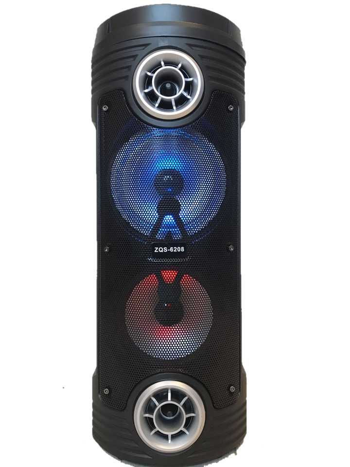 Мощная колонка с караоке. Колонка BT Speaker ZQS-6208. Колонка ZQS 6208. Колонка беспроводная большая. Колонка большая с подсветкой с микрофоном.