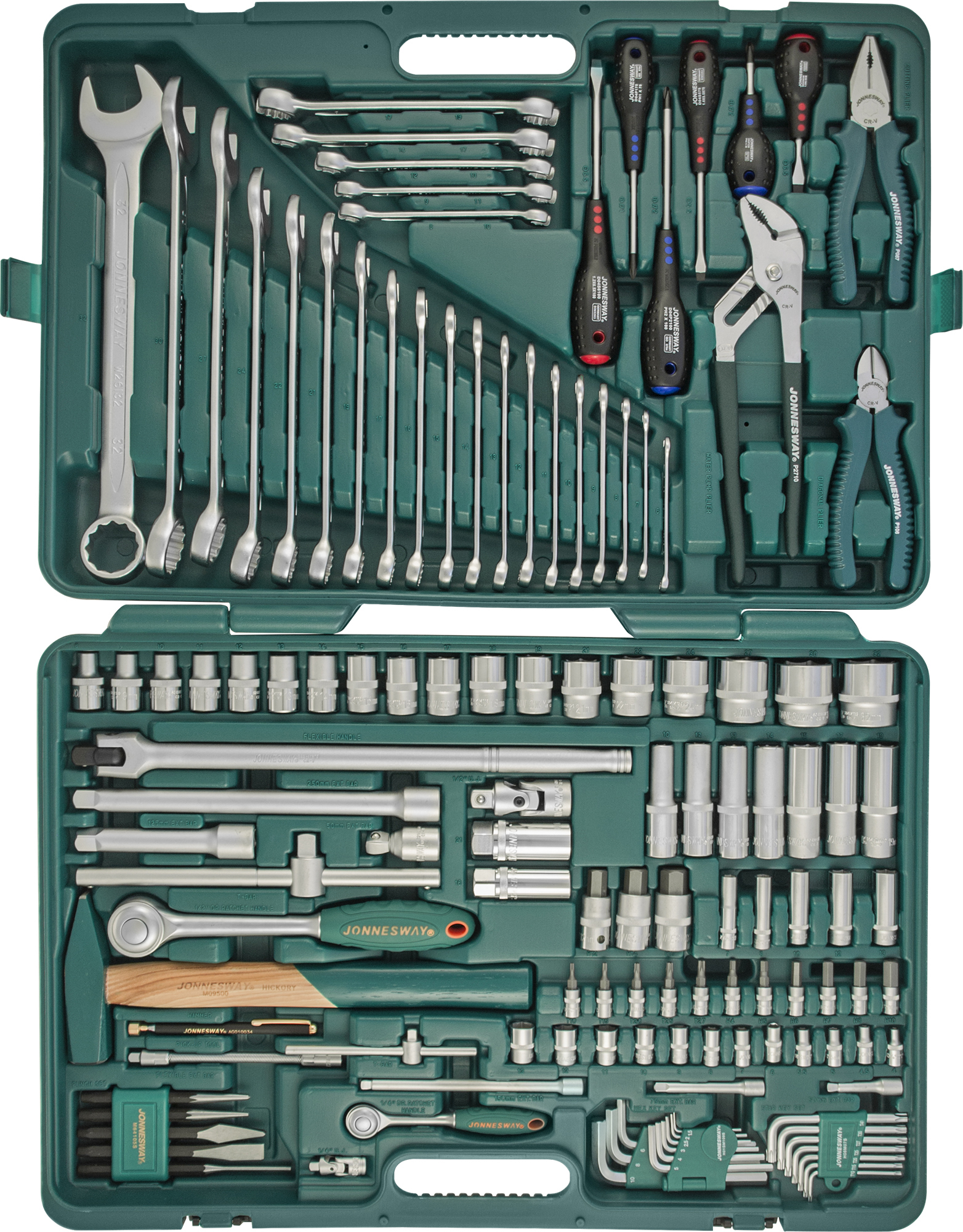 S04H524128S(S04H524128S18)Наборинструментауниверсальный1/4",1/2"DR,128предметов,Jonnesway