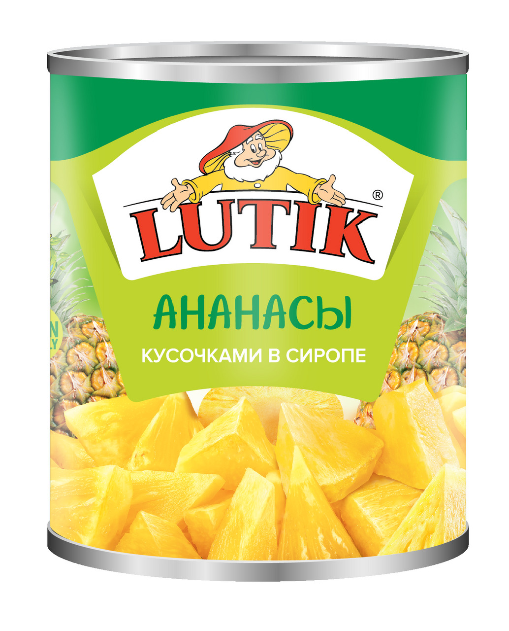 Ананасы Lutik кусочки в сиропе 580 г