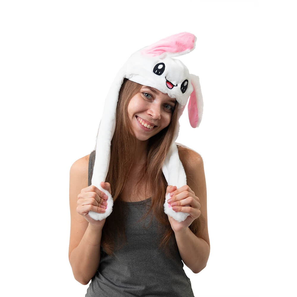 Шапка для Tik Tok Зайка с двигающимися ушами светящаяся BEST HITS