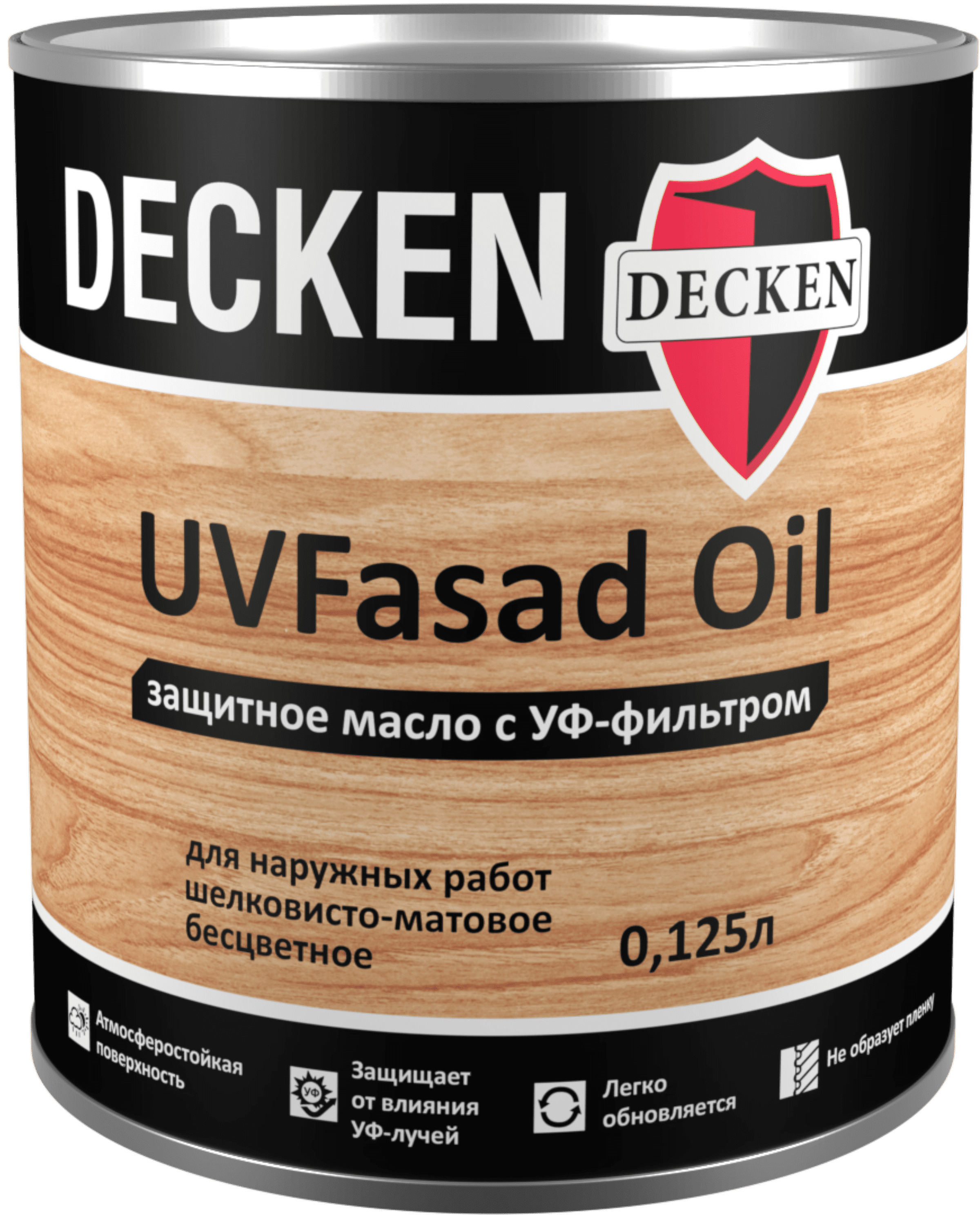Масло для дерева DECKEN защитное, с УФ-фильтром, UVFasad Oil 0.12 л ...