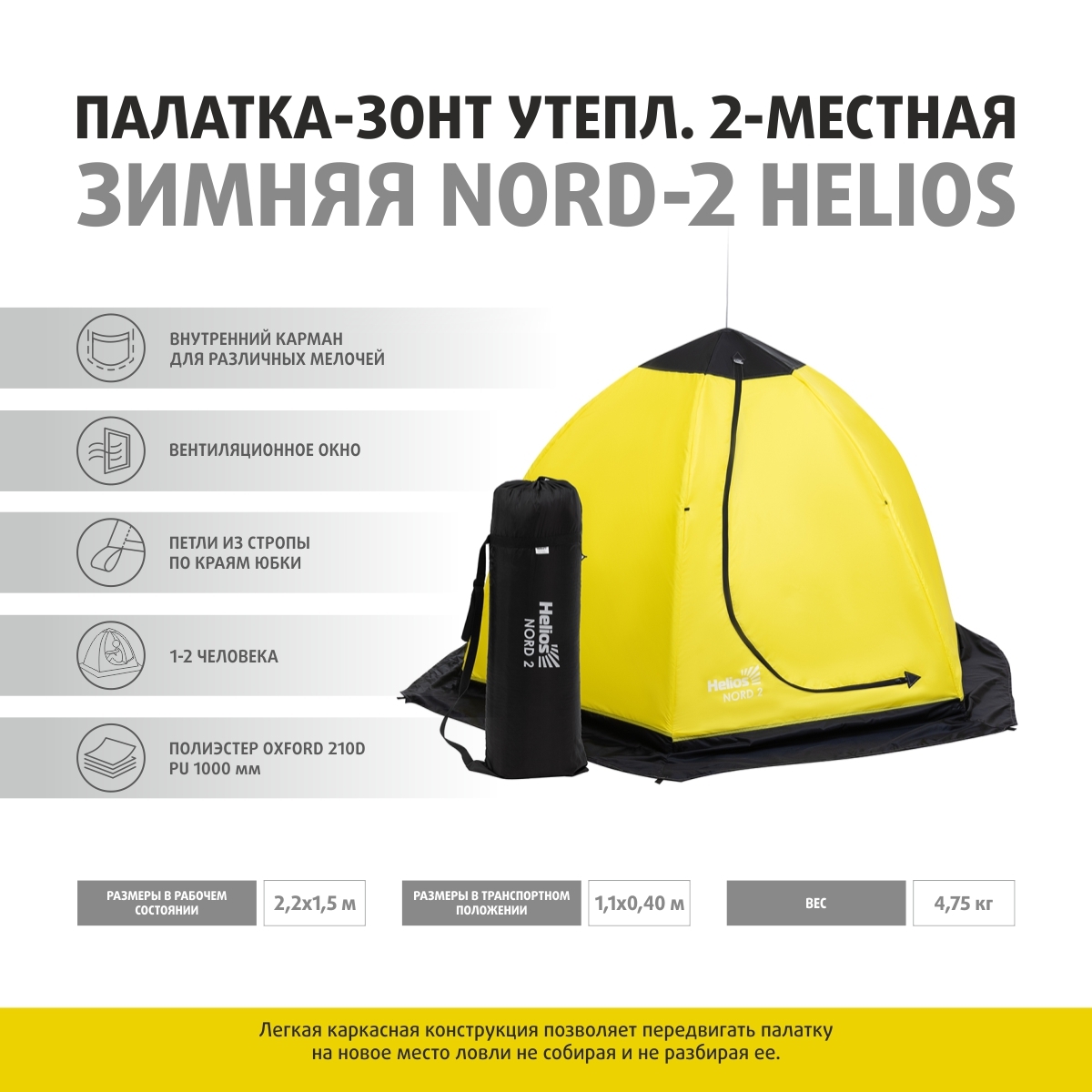 Палатка-зонт2-местнаязимняяутепл.NORD-2Helios