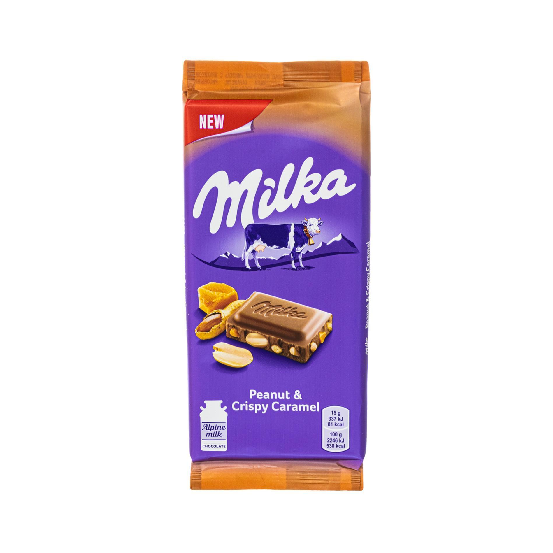 Шоколад Milka молочный с карамельной начинкой 90г