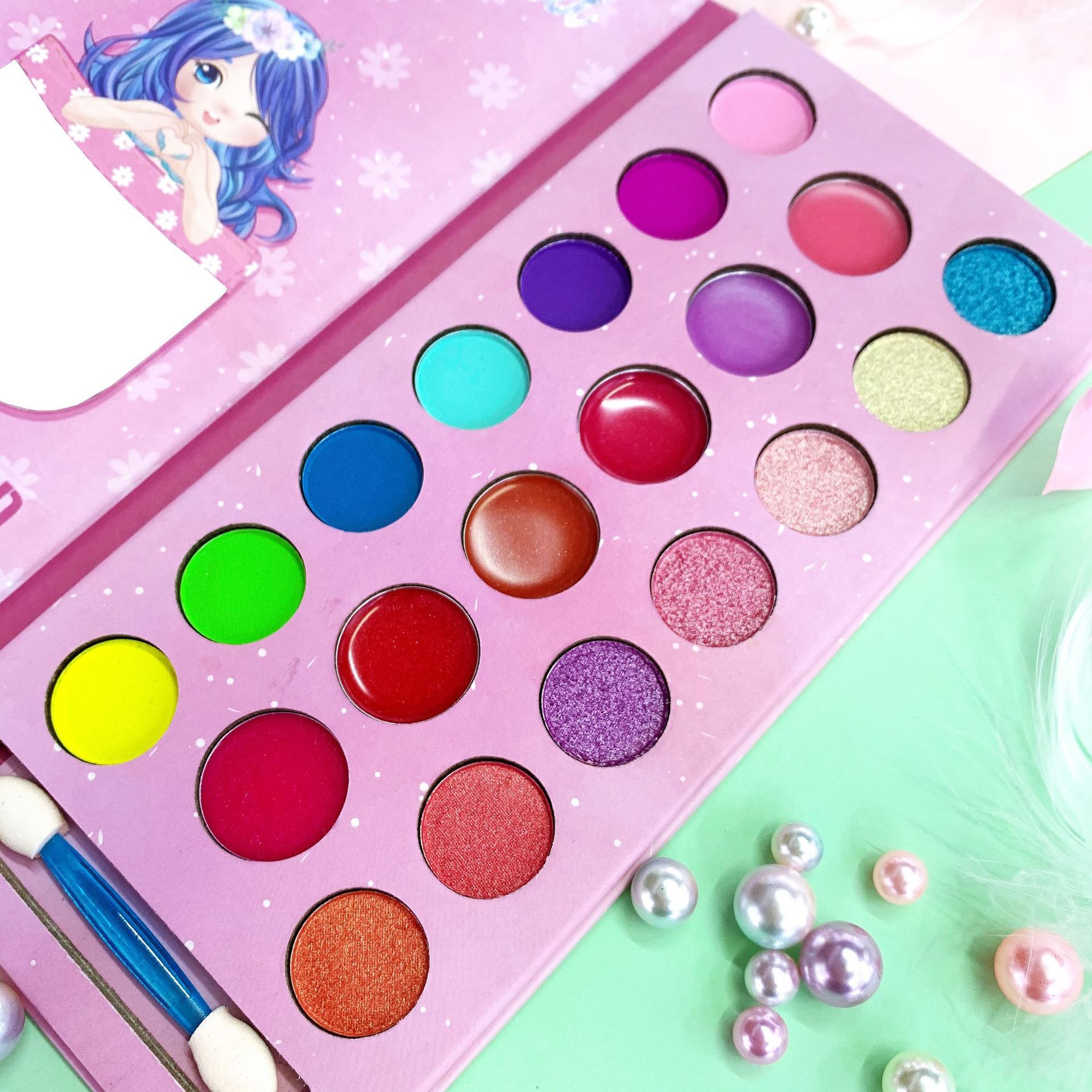 детская палетка. детская косметика большая палетка. детская палетка. Lucky палетка теней. детская палетка для макияжа.