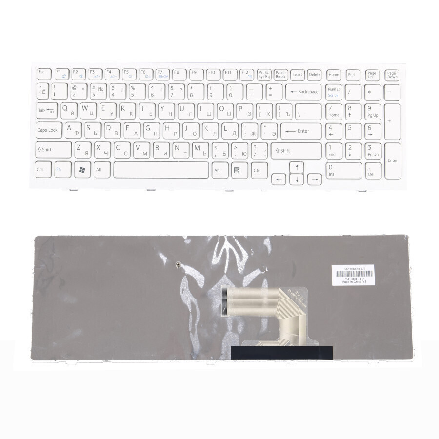 Клавиатура для Sony Vaio PCG 71911V, VPCEH1S1R, VPCEH3J1R (V116646F,  AEHK1700020, белая) - купить с доставкой по выгодным ценам в  интернет-магазине OZON (289813393)