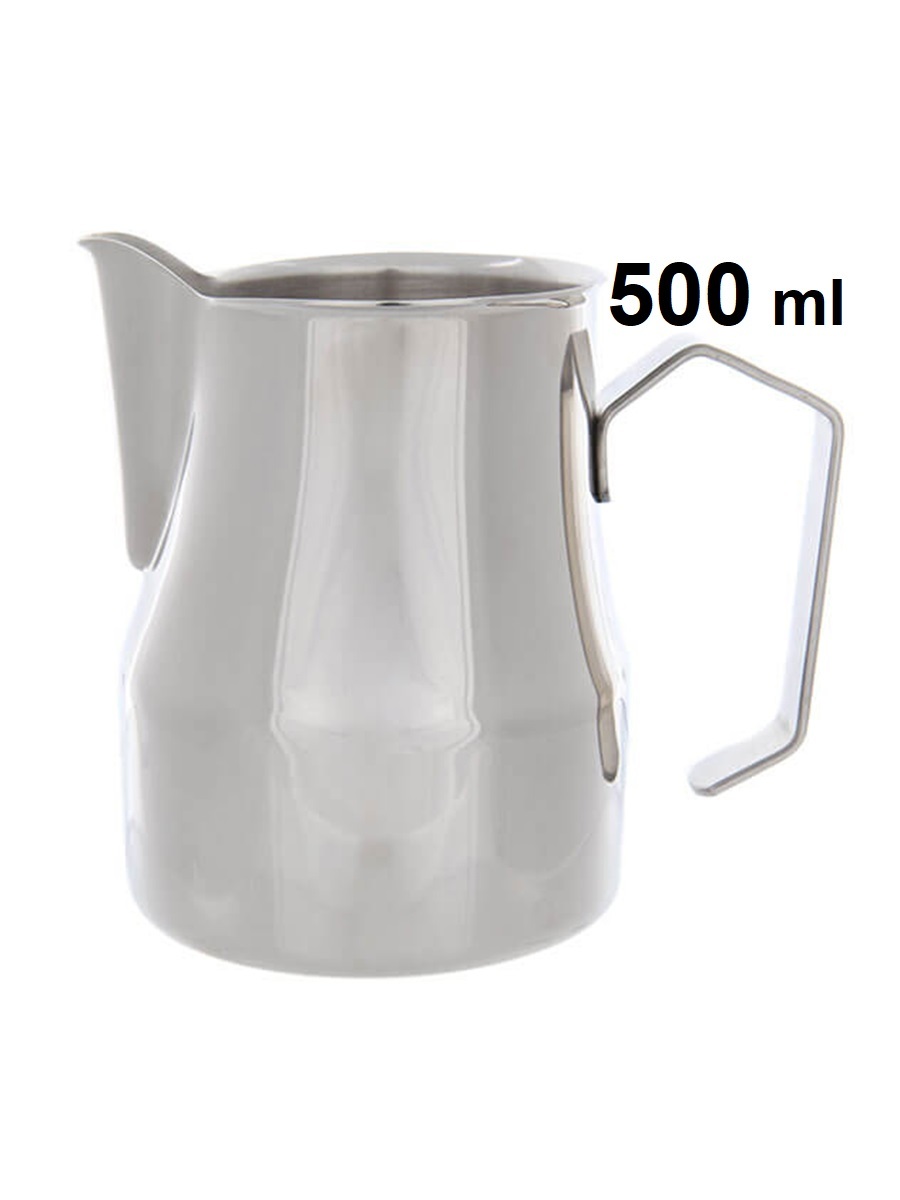 Питчер Classix Pro M12 500мл, стальной (Pitcher, молочник с острым носиком, нержавеющая сталь, большой, маленький) для молока, кофе, латте, американо, капучино, эспрессо