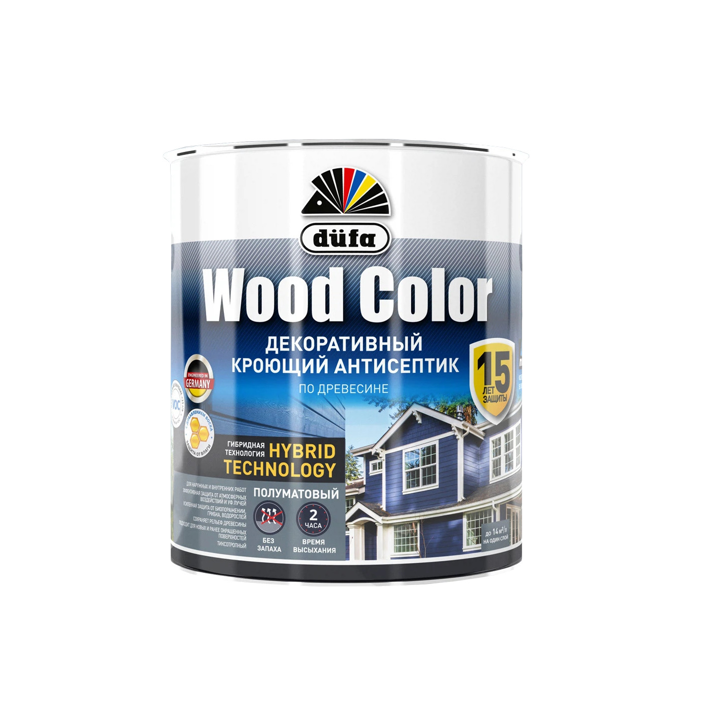 Кроющий антисептик dufa Wood Color белый 0,9 л