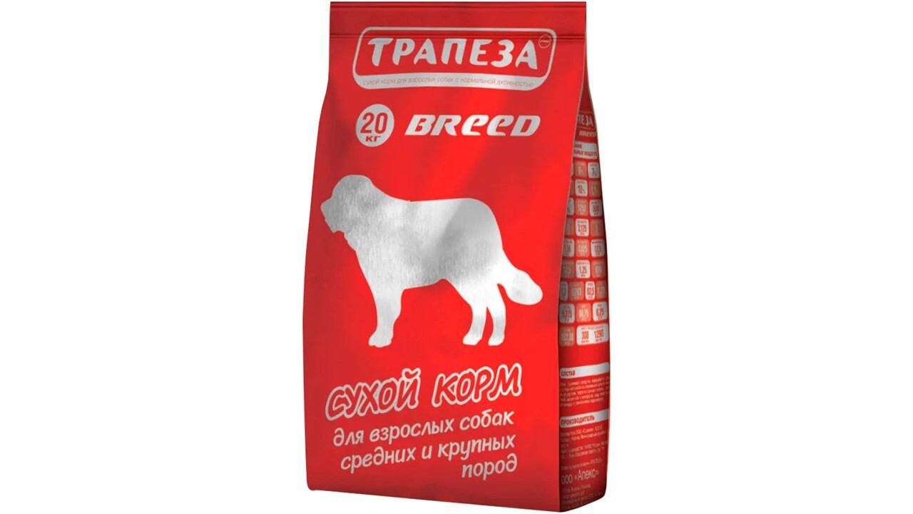 Сухой корм ТРАПЕЗА BREED для взрослых собак средних и крупных пород 20 кг