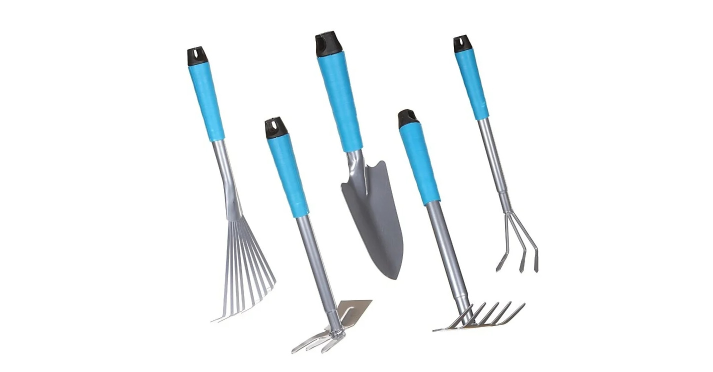 Набор садово-огородного инструмента santool 5 предметов 090208-005. Набор для огорода. Ручной садовый инструмент. Набор садового инструмента. Brigadier набор садовых мини-инструментов 81016.