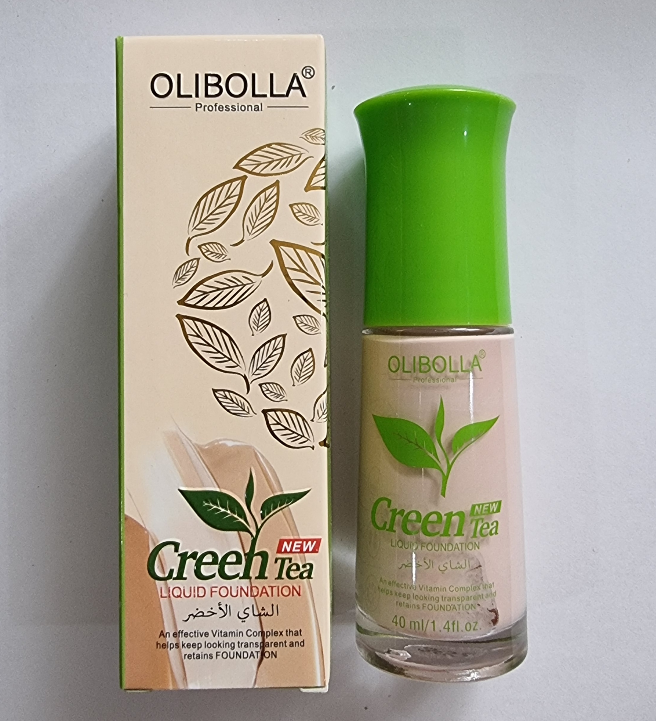 Крема зеленый чай отзывы. Olibolla Green Tea Liquid Foundation. Green Tea Essence крем. Тональный крем зеленый чай. Профессиональный тональный крем.