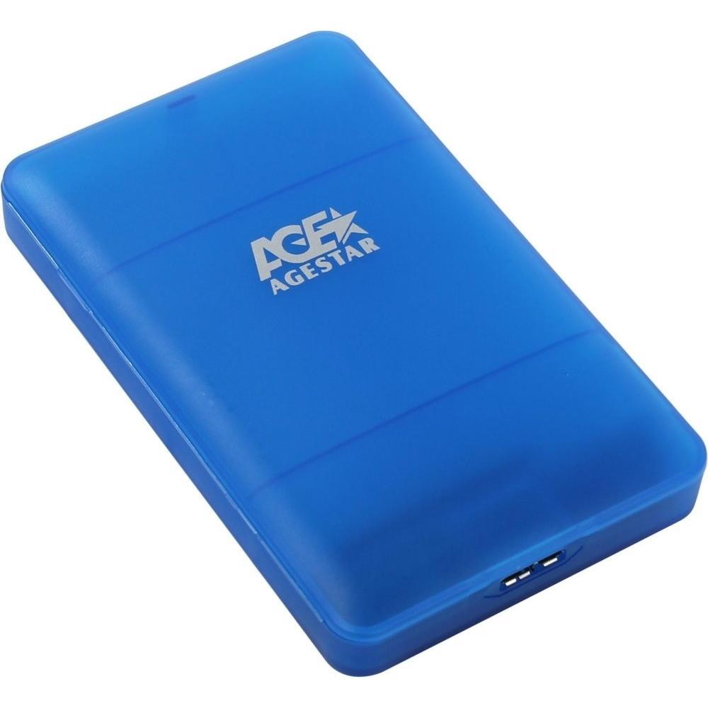 AGESTAR 3ubcp3 (синий). Внешний корпус для HDD/SSD AGESTAR 3ubcp3, синий. Внешний бокс AGESTAR. Корпус для внешнего жесткого диска 2.5 AGESTAR.