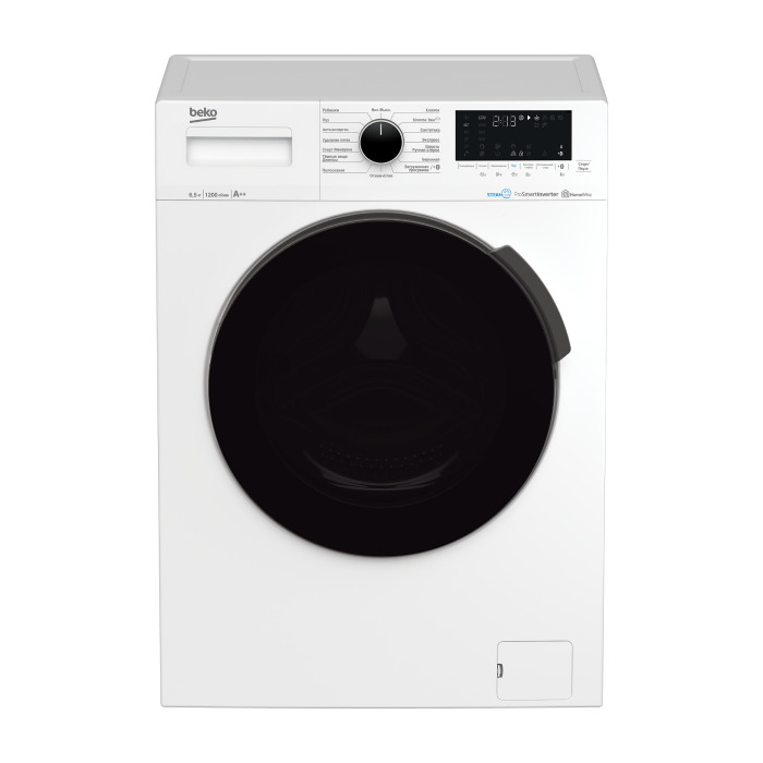 Beko Стиральная машина WSPE6H616W Загрузка 6.5кг, инверторный двигатель, обработка паром, 1200 об/мин, белый