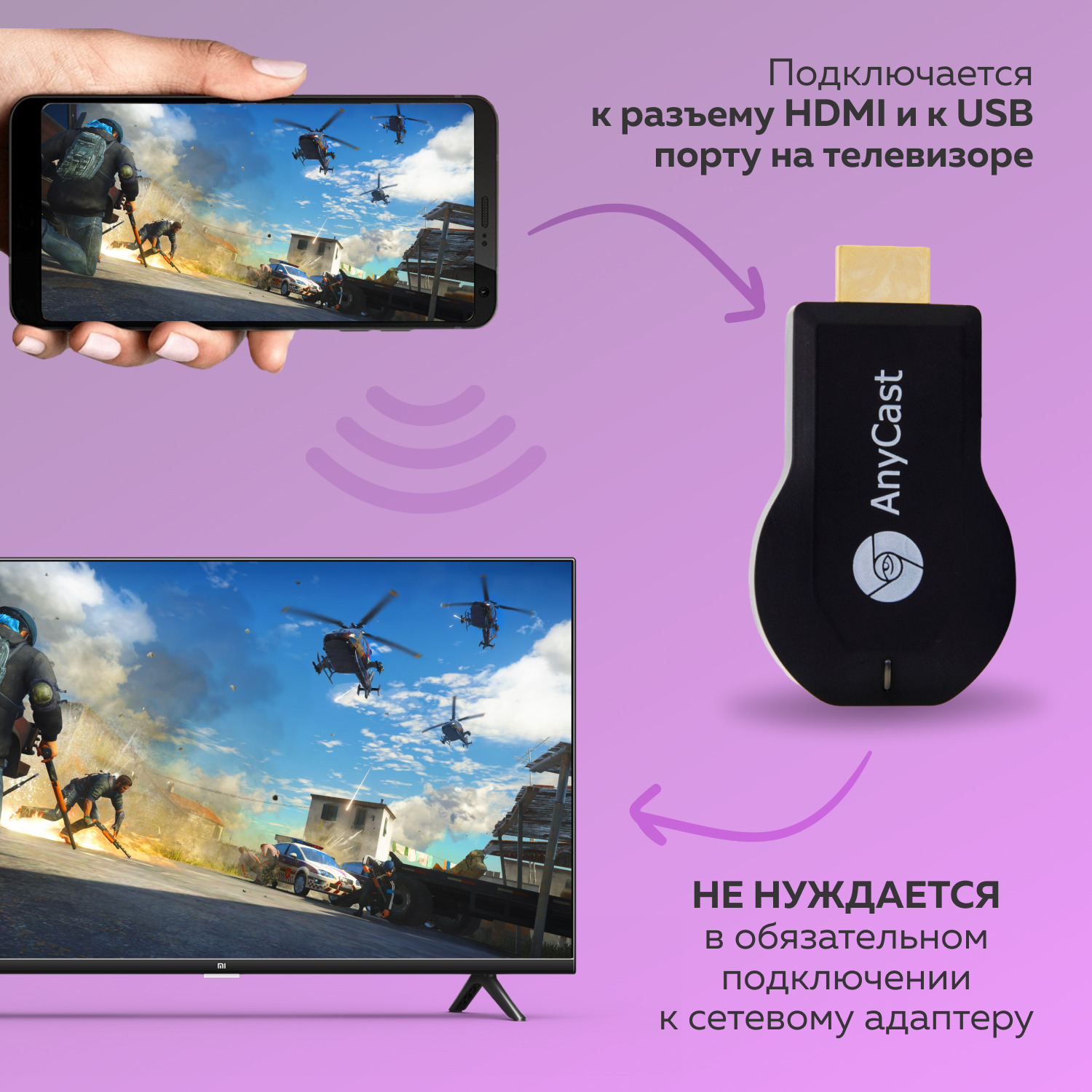 Медиаплеер anycast m9 plus. Ресивер на андроиде. Показать комплектность беспроводной медиаплеер.