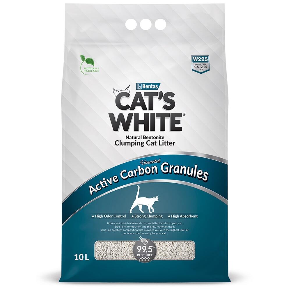 CAT'S WHITE Наполнитель Глиняный Комкующийся Без отдушки 8500г