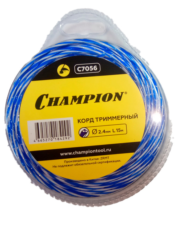 Корды москвы. Корд триммерный Champion c7055. Корд триммерный Champion 2.4мм 90м витой квадрат. Леска для триммера 2,4мм*15м (витой квадрат) МТГ. Корд триммерный 4 мм.