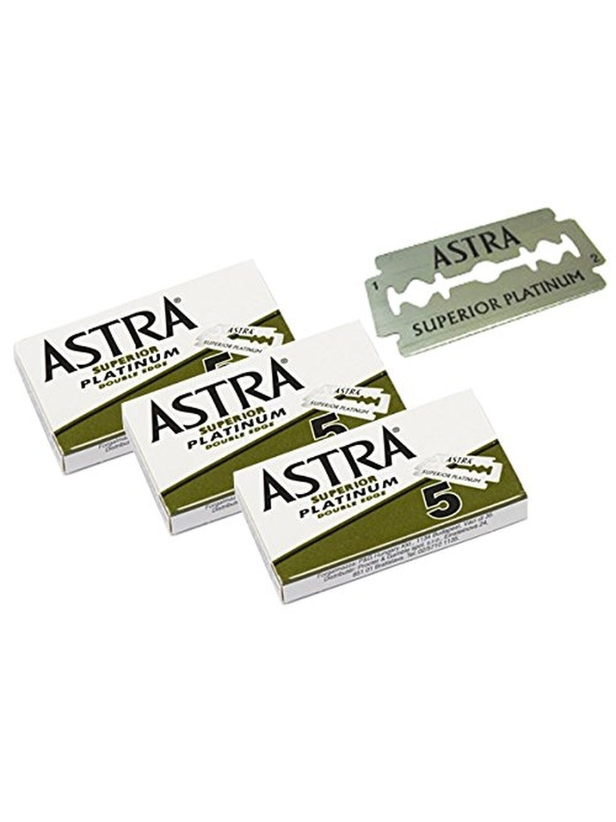  ASTRA SUPERIOR PLATINUM / Лезвия классические для Т-образных станков, двусторонние, 15 шт