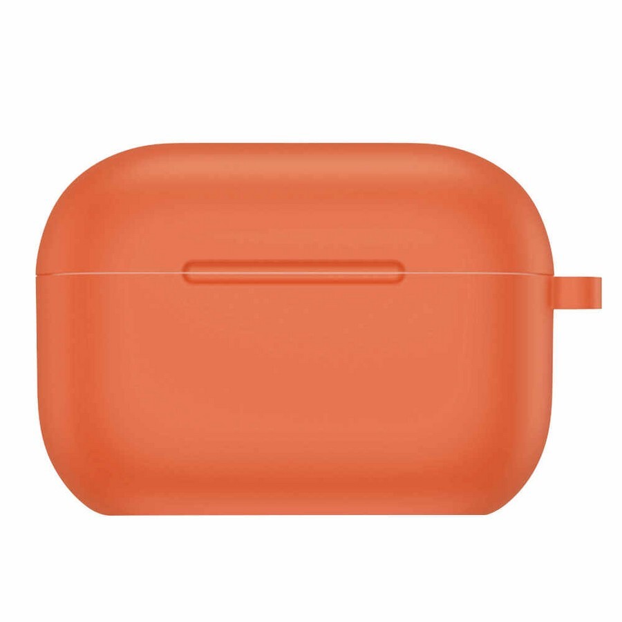 Airpods pro оранжевые. Чехол - силиконовый тонкий для кейса "Apple AIRPODS/Apple AIRPODS 2" (прозрачный).