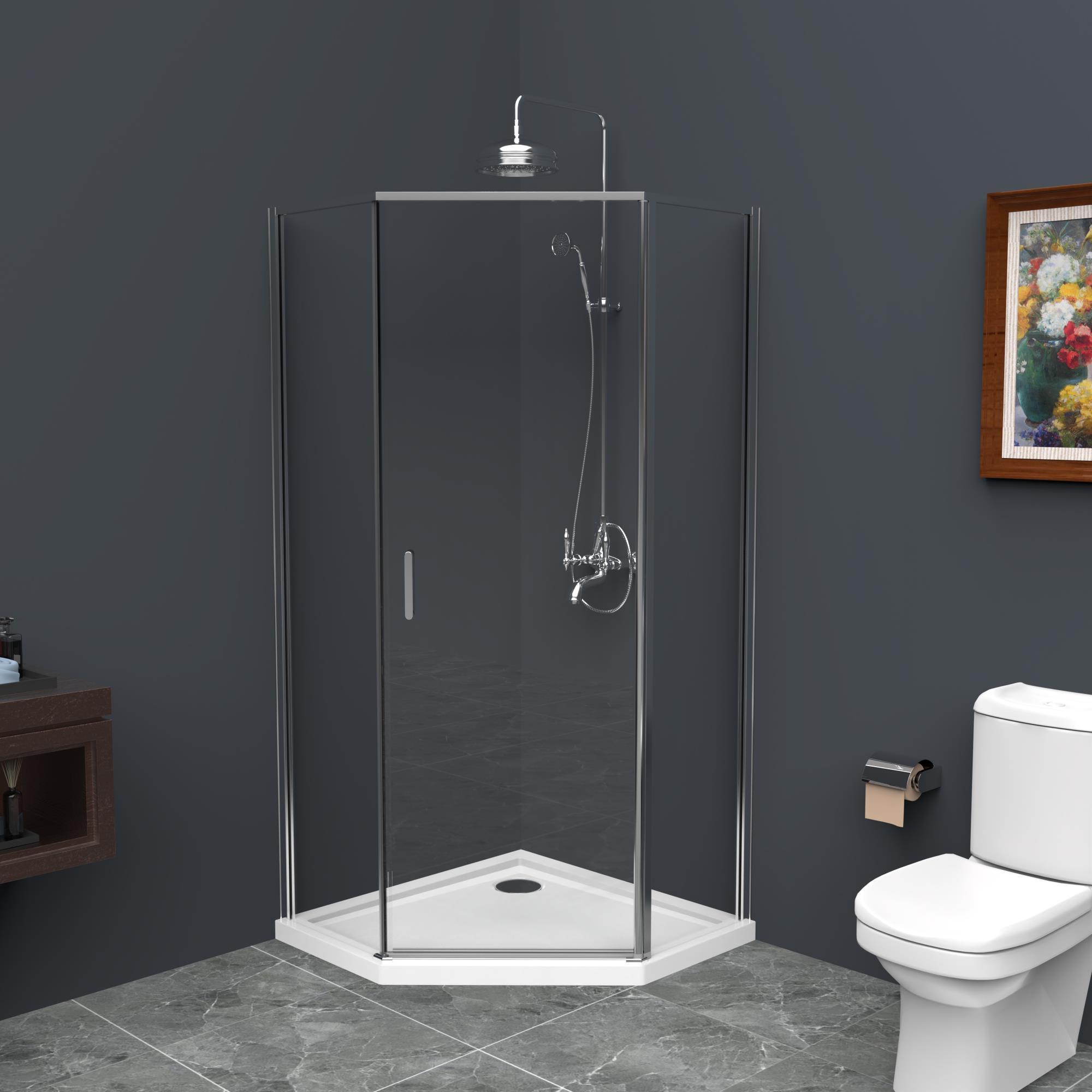 Душевой уголок (90х90) BelBagno UNO-195-P-1-90-C-Cr