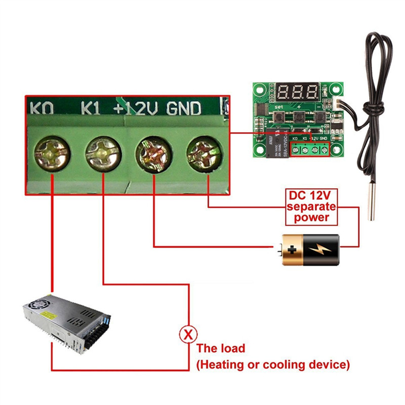 Терморегулятор 12v схема подключения