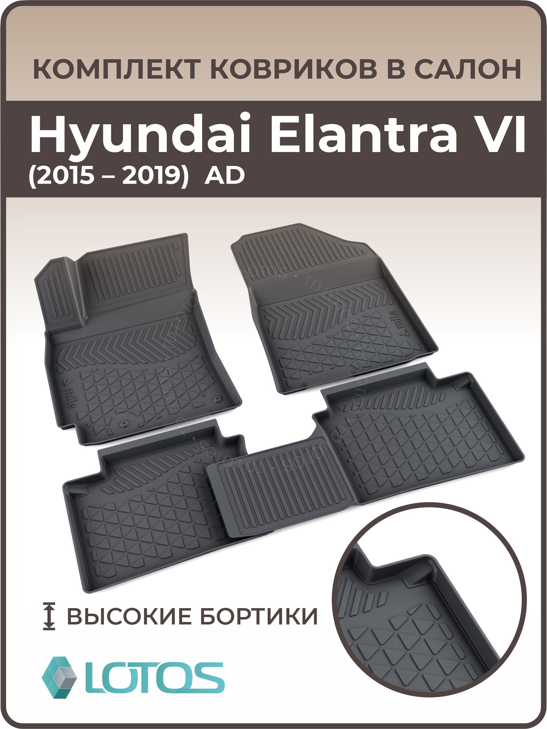 Коврики в салон автомобиля MILE Hyundai Elantra VI рестайлинг (2018-н. в.),  цвет черный - купить по выгодной цене в интернет-магазине OZON (717398863)