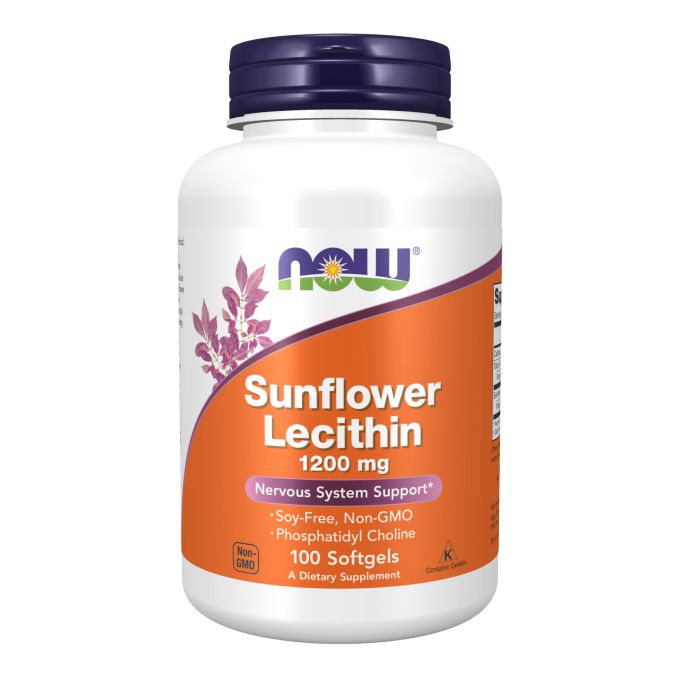 Лецитин подсолнечника 1200 мг NOW Sunflower Lecithin 1200 mg, 100 капсул