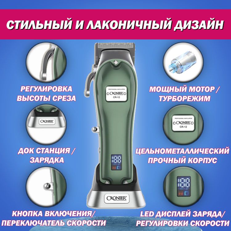 машинка для стрижки cronier cr 12