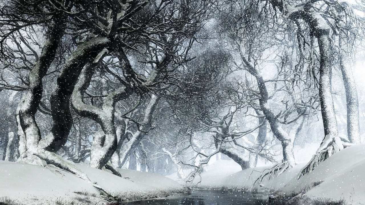 Мрачный зимний пейзаж