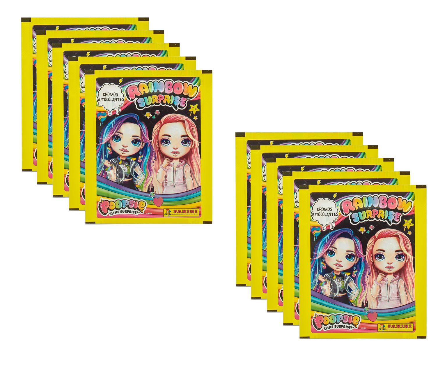 Panini / 10 пакетиков Poopsie Rainbow Surprise / 50 наклеек