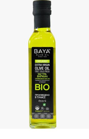 Оливковое масло BAYA первого отжима Органик БИО Organic Extra Virgin BIO 250мл Тунис