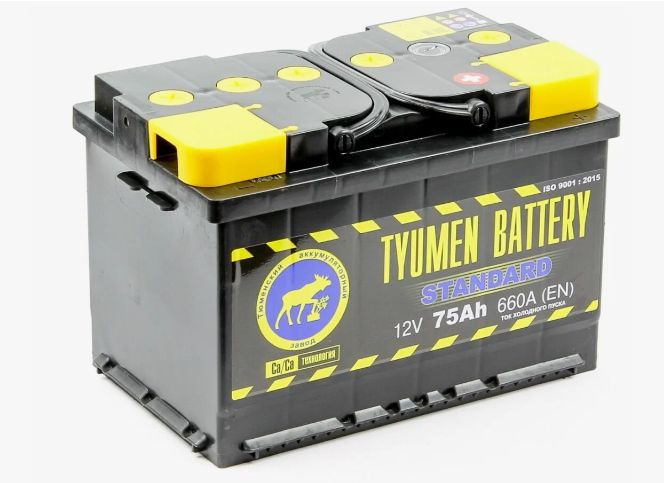 Аккумулятор автомобильный 12v 75 Ah TYUMEN BATTERY STANDARD 75 Ah 660 A обратная полярность 278х175х190 стартерный акб для автомобиля, машины