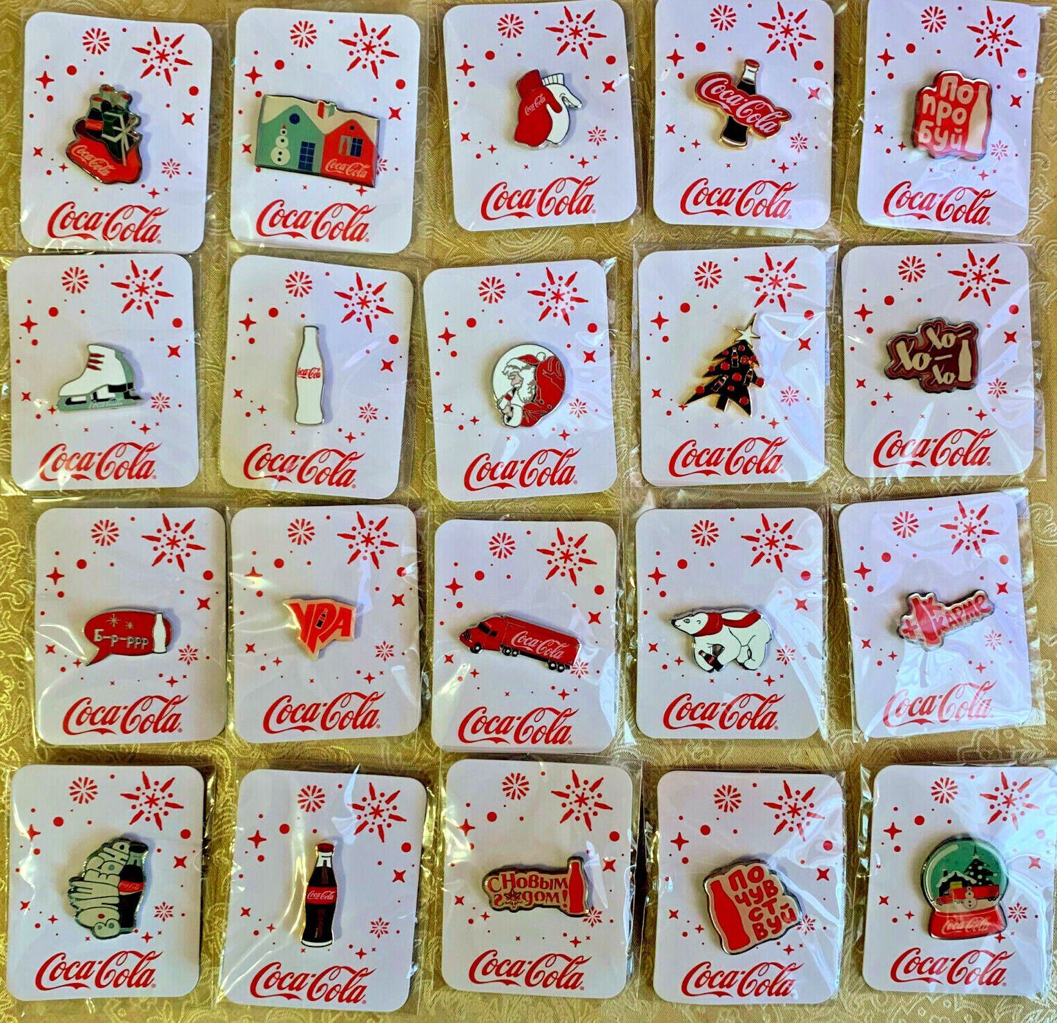 Полный набор 20 новогодних значков Кока-кола Coca-cola - купить с ...