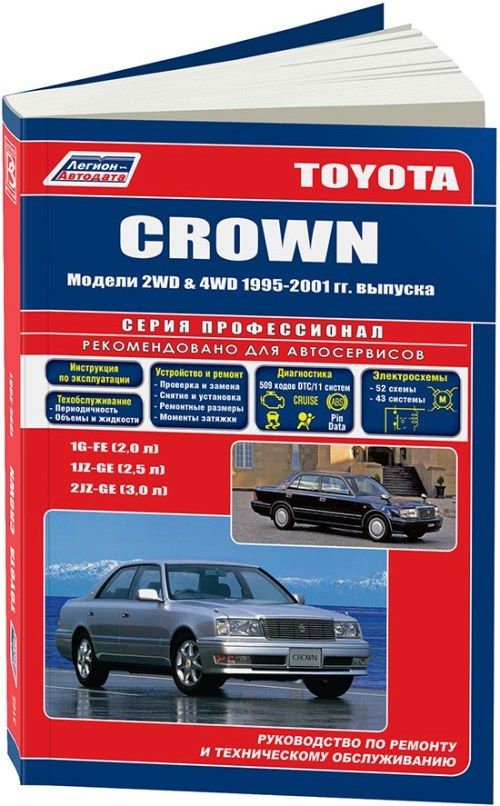 Toyota Crown 1995-01 бензин. 1G-FE (2,0), 1JZ-GE (2,5), 2JZ-GE (3,0). Ремонт. Эксплуатация. Техническое обслуживание