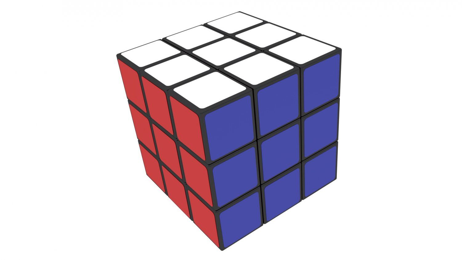 3x3x3 куб модель черно-белая