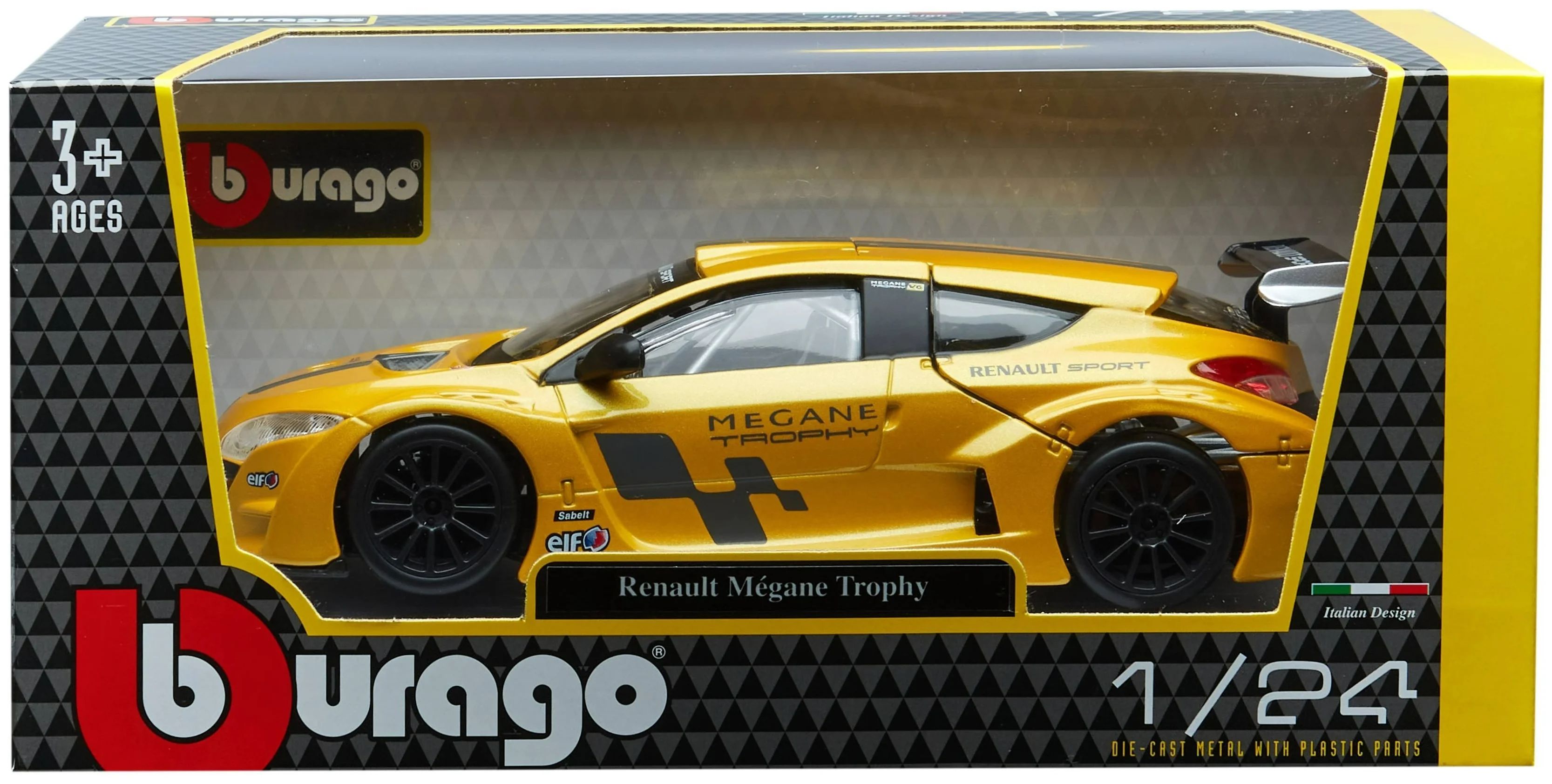 Гоночная машина Bburago Renault Megane Trophy 1:24, 17 см 18-22115 - купить  с доставкой по выгодным ценам в интернет-магазине OZON (831997603)