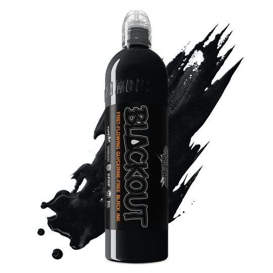 World Famous Tattoo Ink Blackout 240 мл. Черная краска для тату и перманента. Универсальная