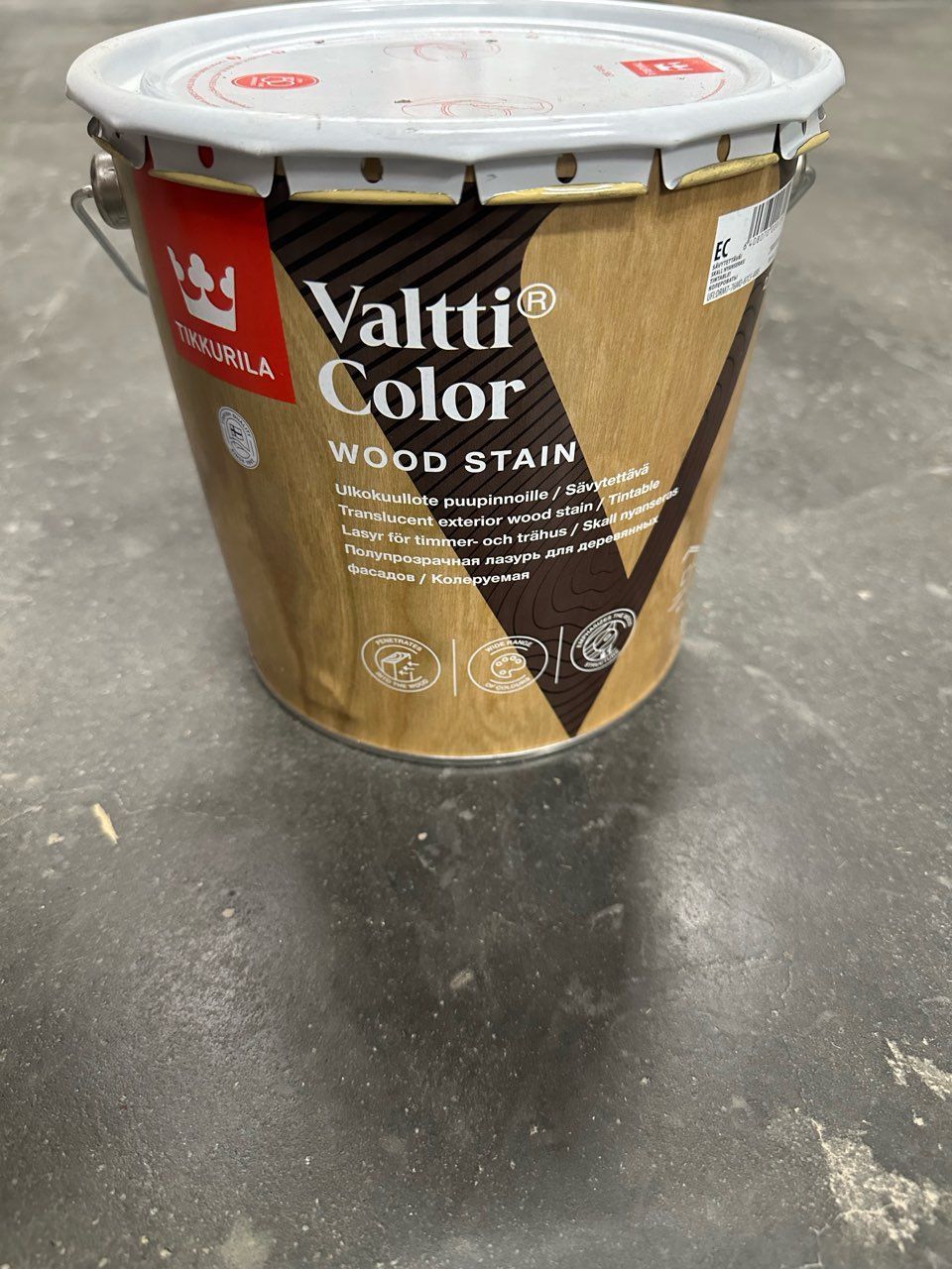 TIKKURILA Valtti Color Classic (2,7 л), ЛАЗУРЬ (лак + пропитка) матовая  ЦВЕТНАЯ (5055 Темная сосна / Manty) с масляными компонентами для  БРЕВЕНЧАТЫХ ...