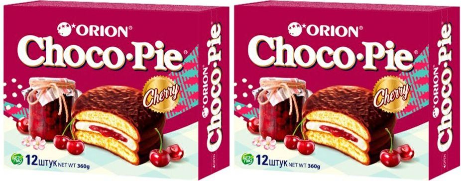 ПирожноеOrionChocoPieCherry,комплект:2упаковкипо360г