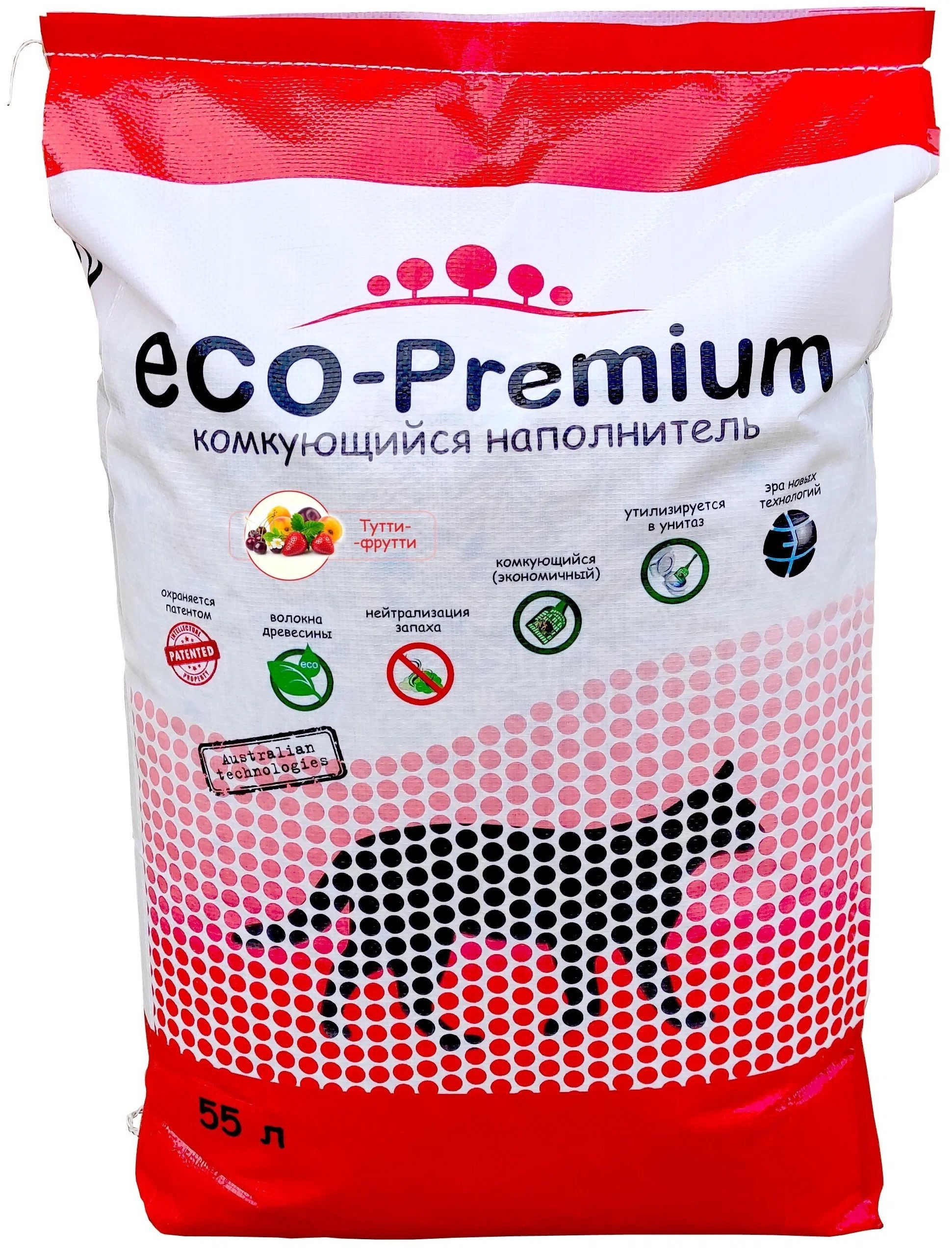 ECO-Premium Наполнитель Древесный Комкующийся 20000г.