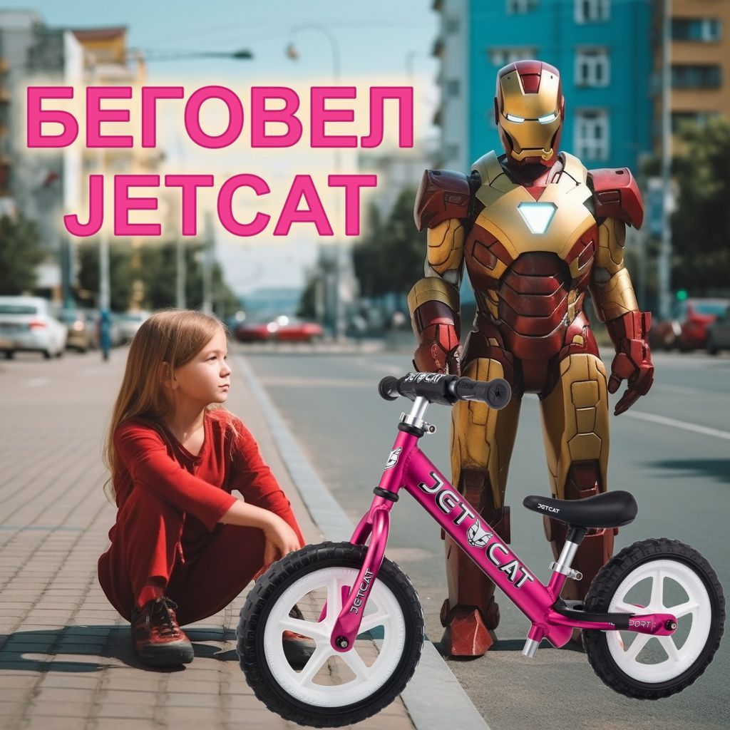 БЕГОВЕЛ - JETCAT - 12 SPORT - SLT EVA White Series Raspberry (малиновый) детский