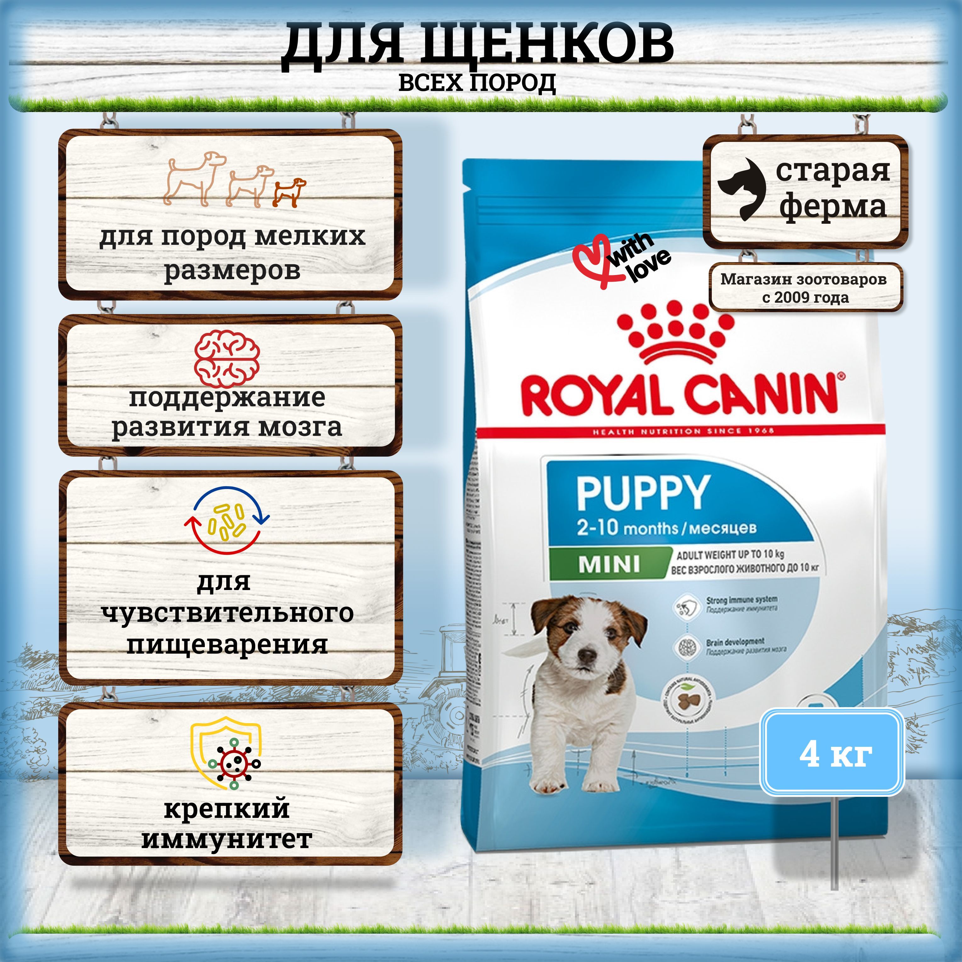 Сухой корм для щенков мелких пород до 10 месяцев Royal Canin Mini Puppy, 4  кг - купить с доставкой по выгодным ценам в интернет-магазине OZON  (609220904)