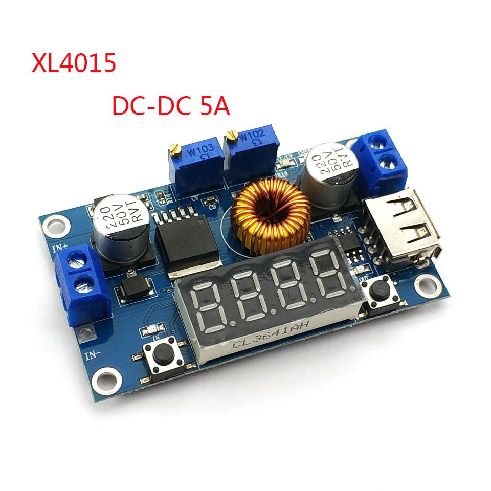 DC-DC 5A XL4015 Цифровой светодиодный привод Модуль зарядного устройства литиевой батареи CC/CV USB Понижающий преобразователь с вольтметром Амперметр